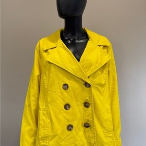Women's Yellow Double-Breasted Pea Coat